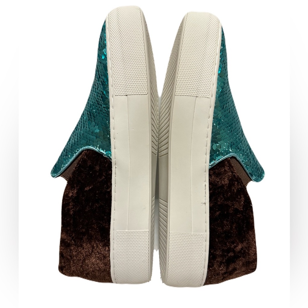 NEW Roper Womens size 7 Teal Sequin Slip-On Platform Sneakers *Fits like 6.5* - Picture 6 of 8